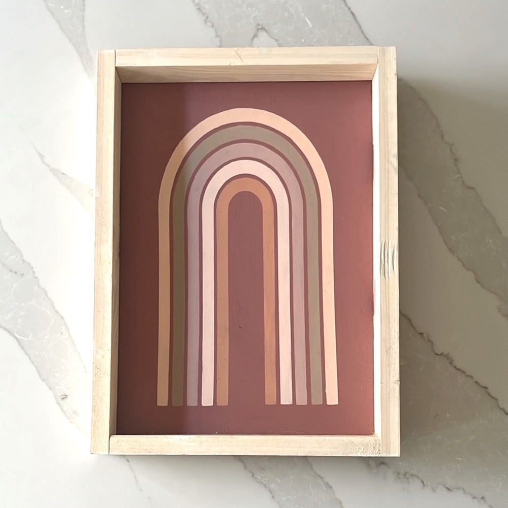 Emrose Ave Modern Rainbow Wall Art Burnt Amber - handcrafted